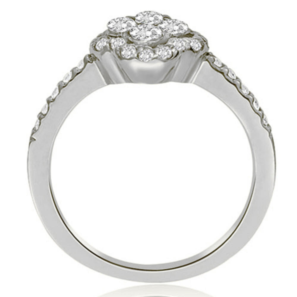 0.66 Cttw Round Cut 18K White Gold Diamond Engagement Ring