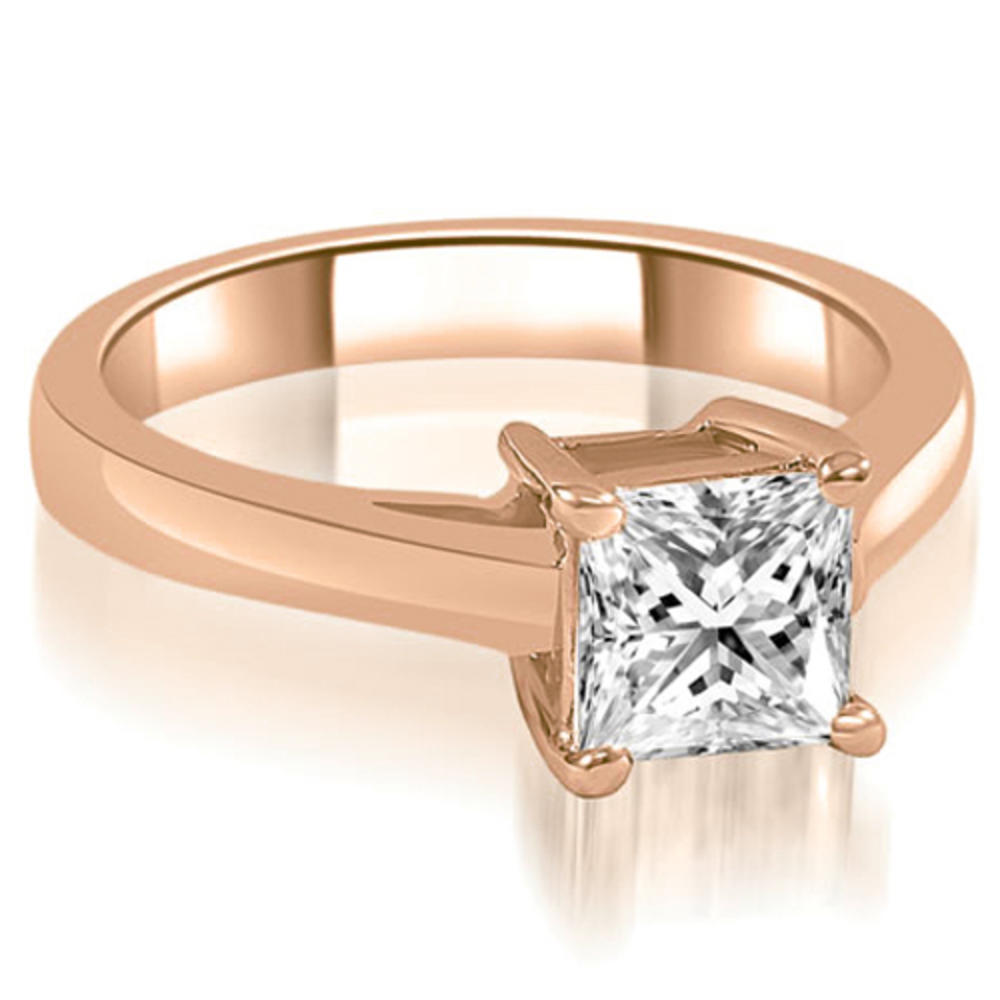 0.35 Ct Princess Cut 18K Rose Gold Diamond Engagement Ring