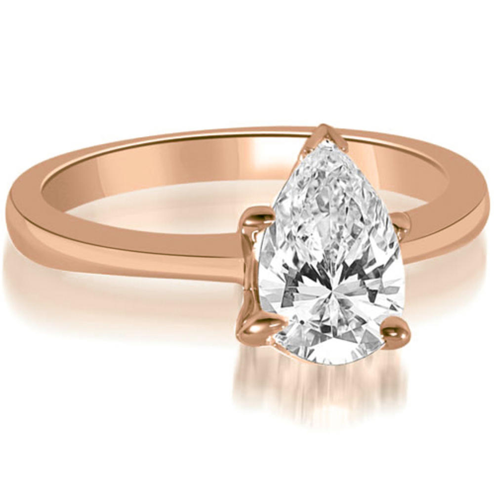 0.35 Cttw Pear Cut 18K Rose Gold Diamond Engagement Ring