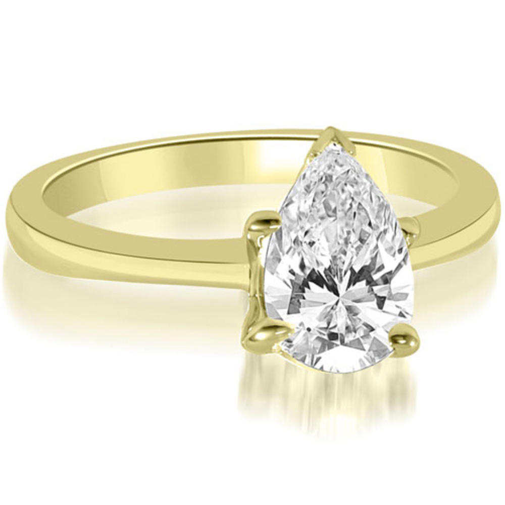 0.35 Cttw. Pear Cut 18K Yellow Gold Diamond Engagement Ring