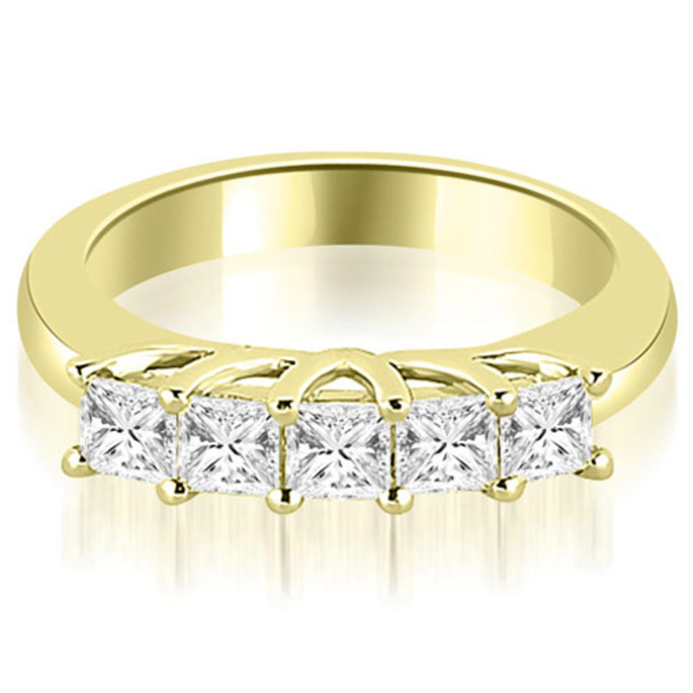 0.60 Cttw. Princess Cut 18K Yellow Gold Diamond Wedding Band