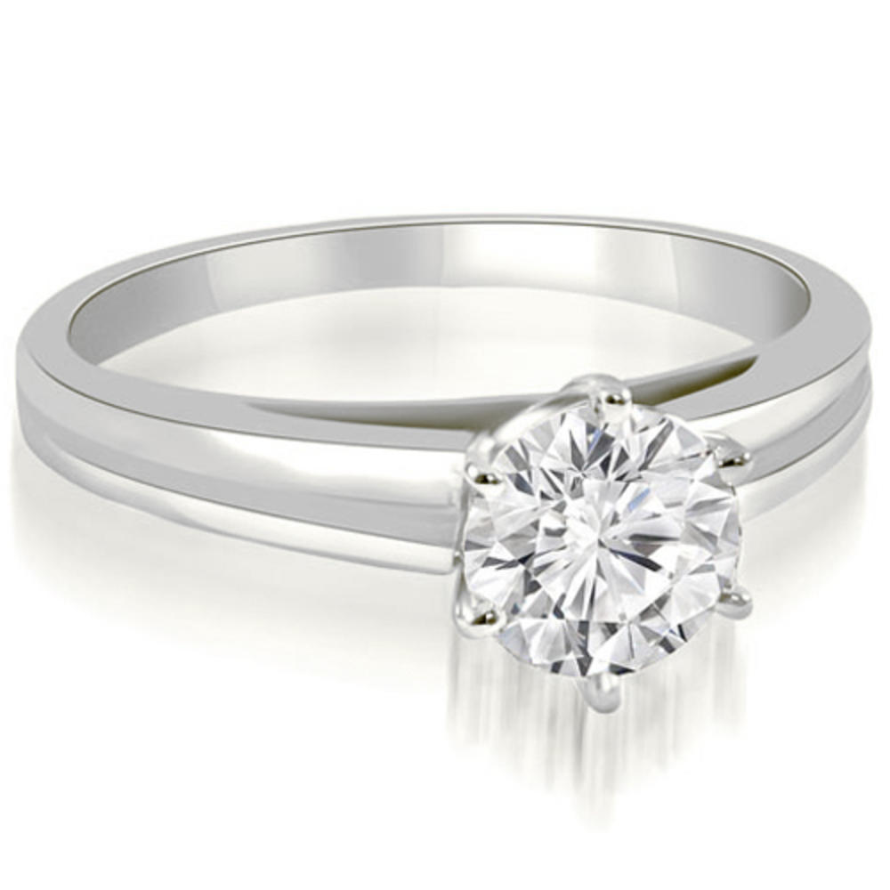 18K White Gold 0.35 cttw 6-Prong Solitaire Round Cut Diamond Engagement Ring (I1, H-I)