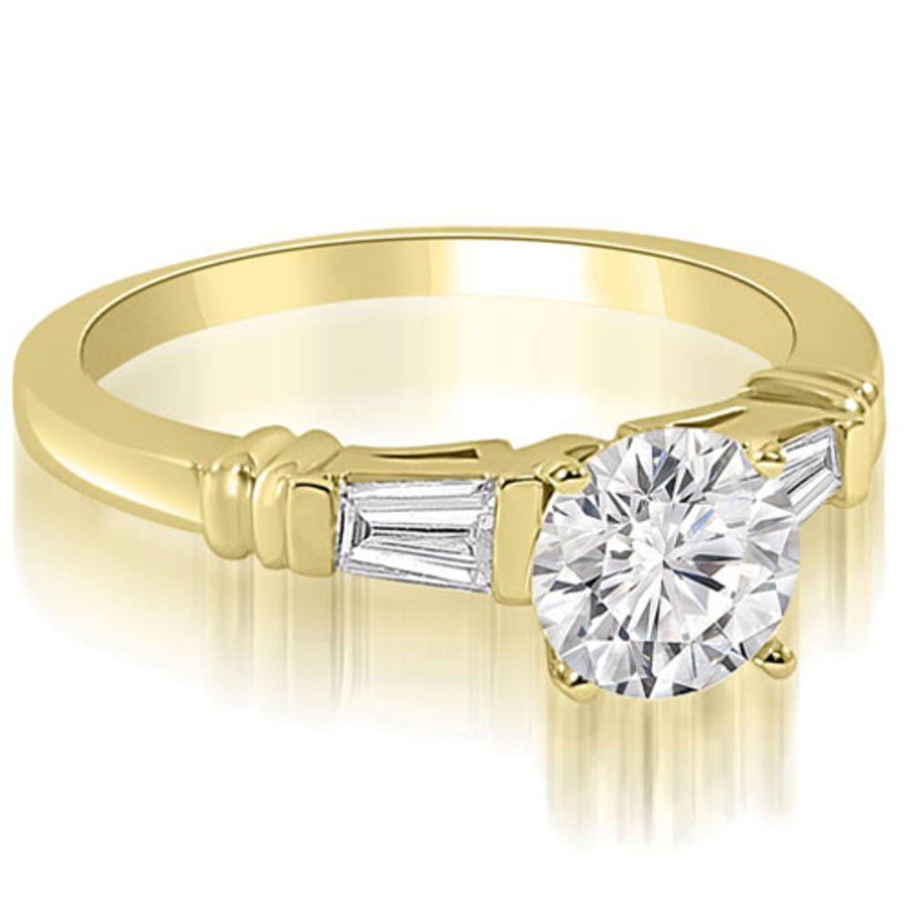 0.60 Cttw Round- and Baguette-Cut 14K Yellow Gold Diamond Engagement Ring