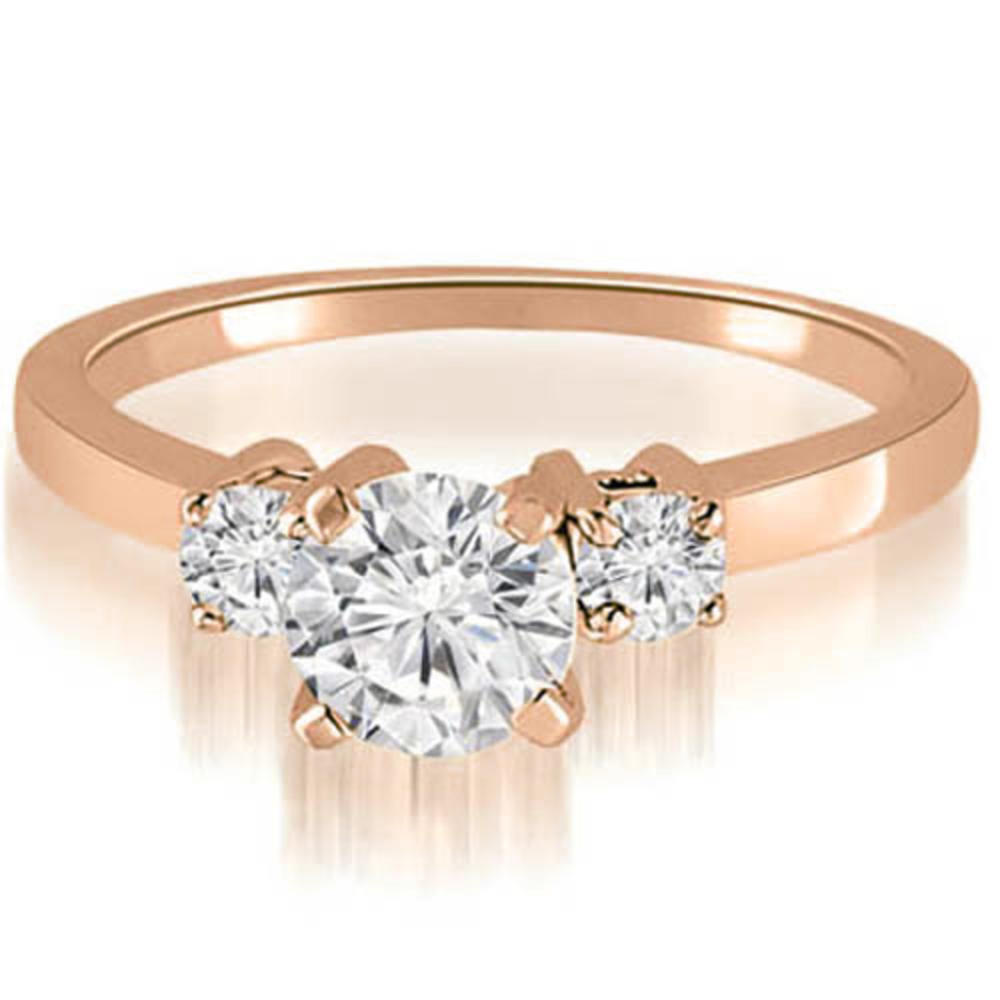 18K Rose Gold 0.50 cttw Three-Stone Round Cut Diamond Engagement Ring (I1, H-I)