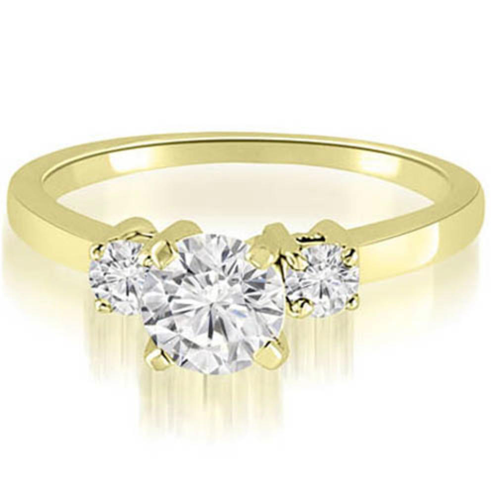 18K Yellow Gold 0.50 cttw Three-Stone Round Cut Diamond Engagement Ring (I1, H-I)