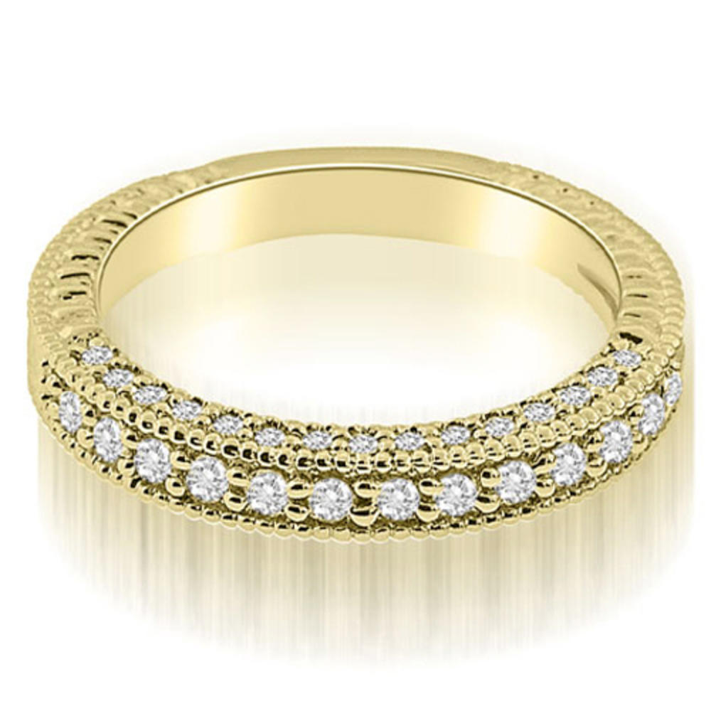 18K Yellow Gold 0.46 cttw Antique Style Round Cut Diamond Wedding Ring (I1, H-I)
