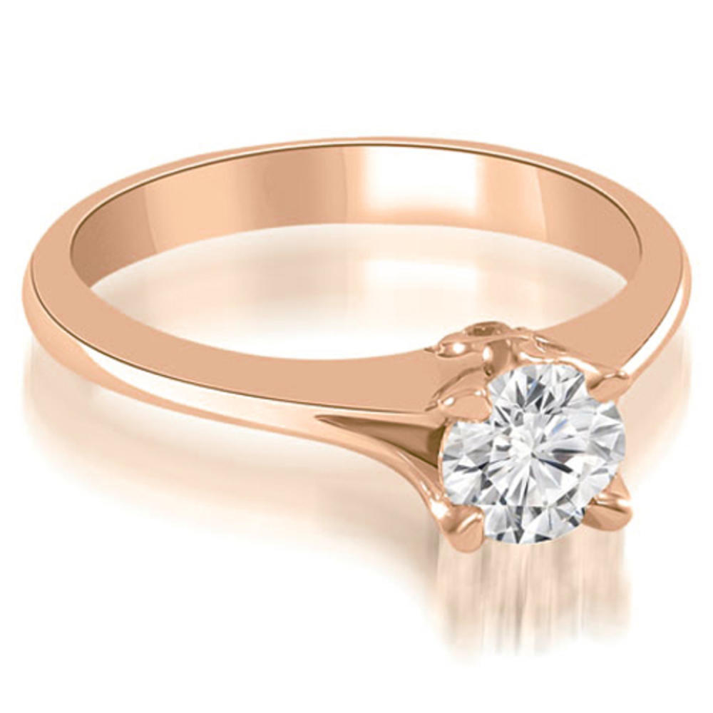 18K Rose Gold 0.37 cttw Split Shank Round Solitaire Diamond Engagement Ring (I1, H-I)