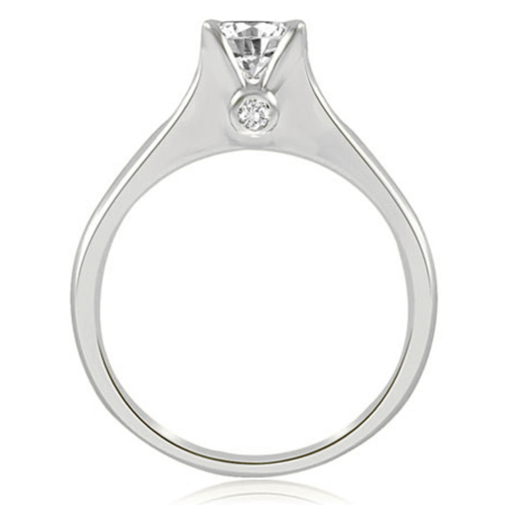 18K White Gold 0.37 cttw Split Shank Round Solitaire Diamond Engagement Ring (I1, H-I)