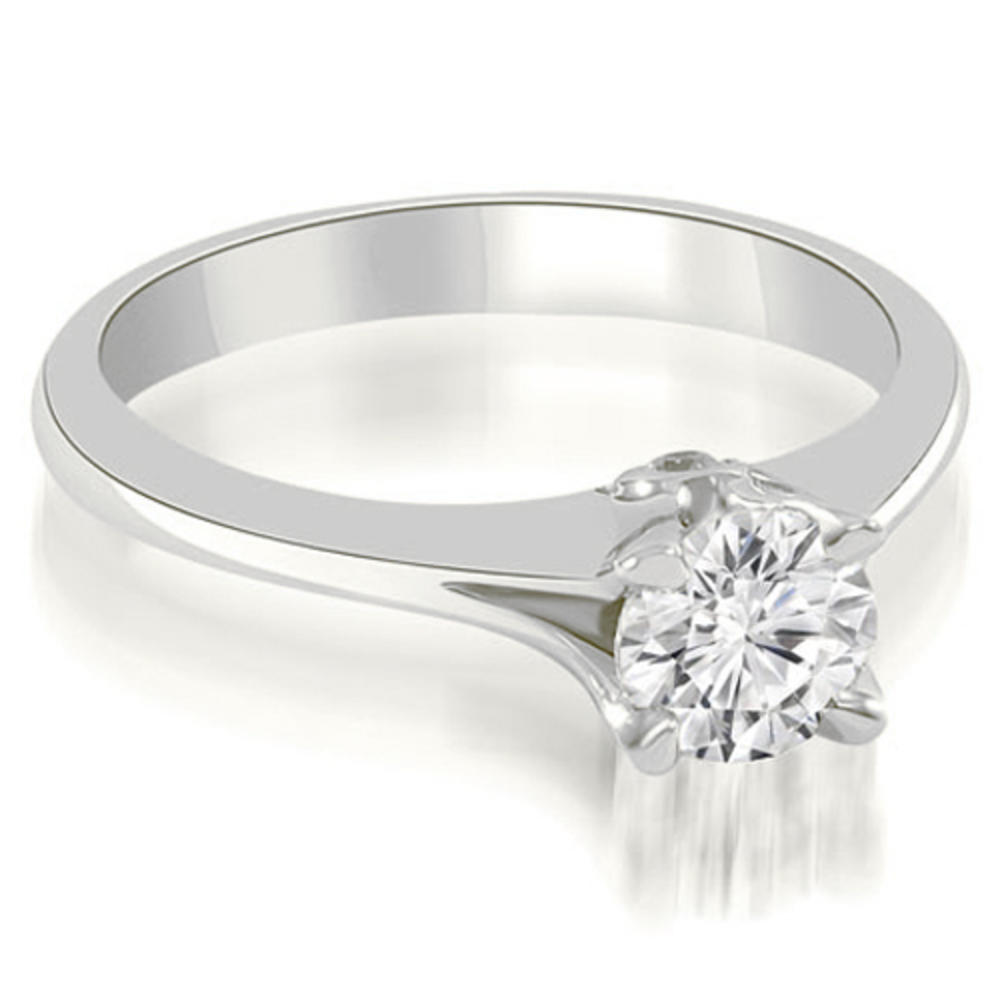 18K White Gold 0.37 cttw Split Shank Round Solitaire Diamond Engagement Ring (I1, H-I)