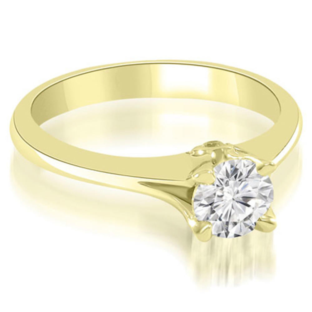 18K Yellow Gold 0.37 cttw Split Shank Round Solitaire Diamond Engagement Ring (I1, H-I)