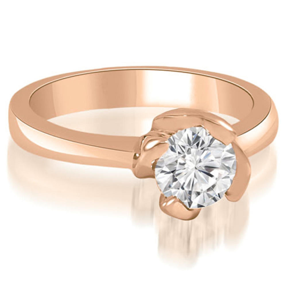 18K Rose Gold 0.35 cttw Twisted Prong Solitaire Diamond Engagement Ring (I1, H-I)