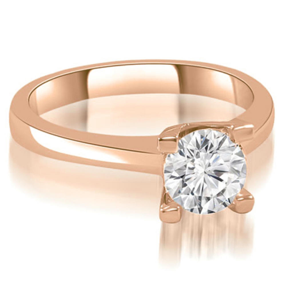 18K Rose Gold 0.35 cttw Classic Solitaire Round Cut Diamond Engagement Ring (I1, H-I)
