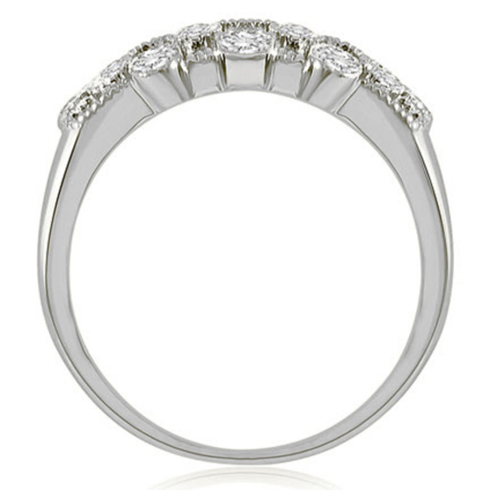 18K White Gold 0.50 cttw Milgrain Round Cut Cluster Diamond Fashion Ring (I1, H-I)