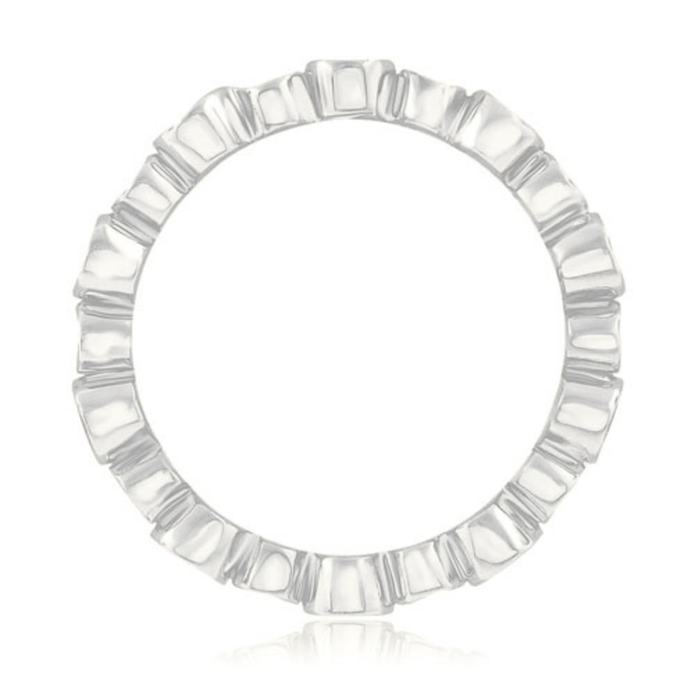 18K White Gold 0.75 cttw Stylish Bezel Set Round Cut Diamond Eternity Ring (I1, H-I)