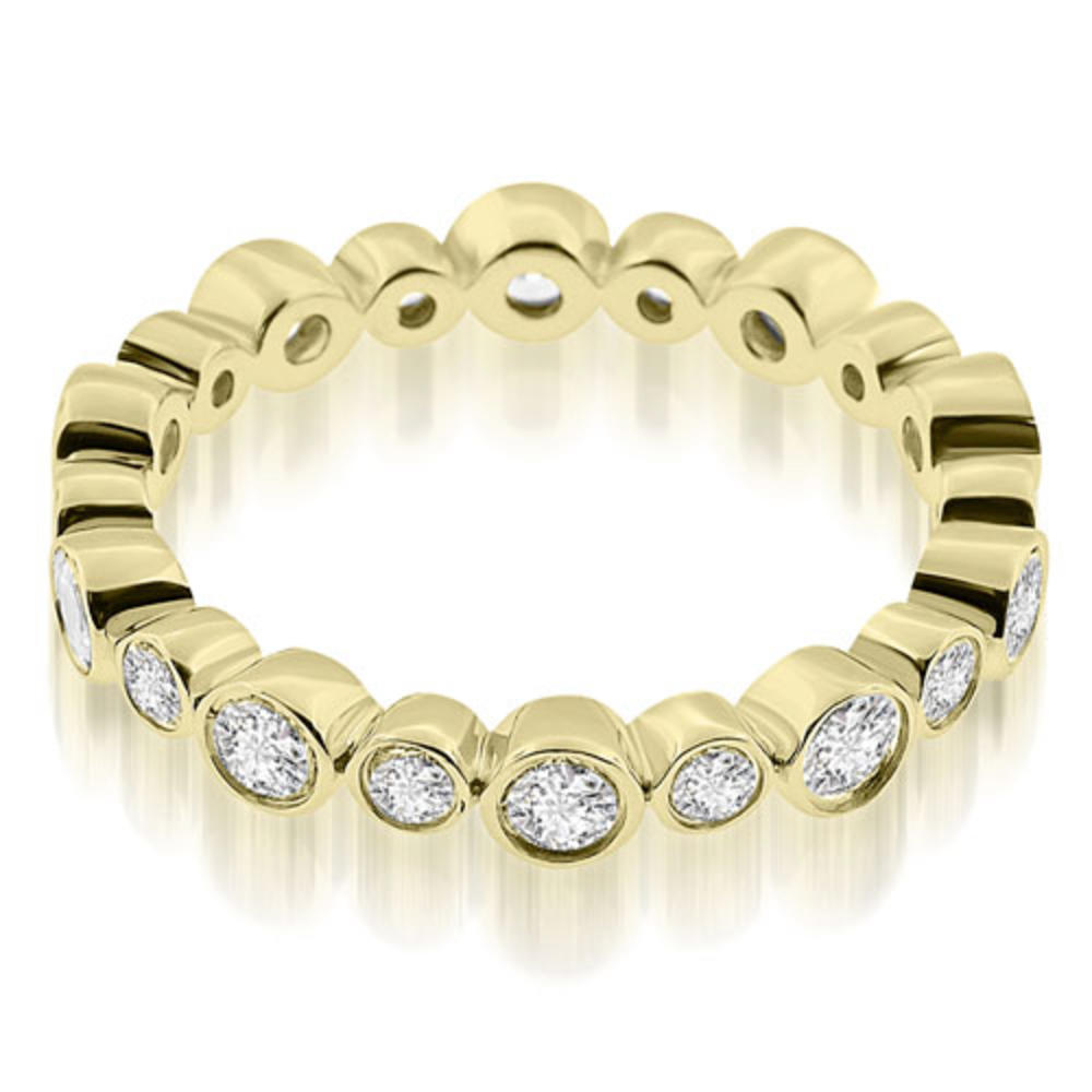 18K Yellow Gold 0.75 cttw Stylish Bezel Set Round Cut Diamond Eternity Ring (I1, H-I)