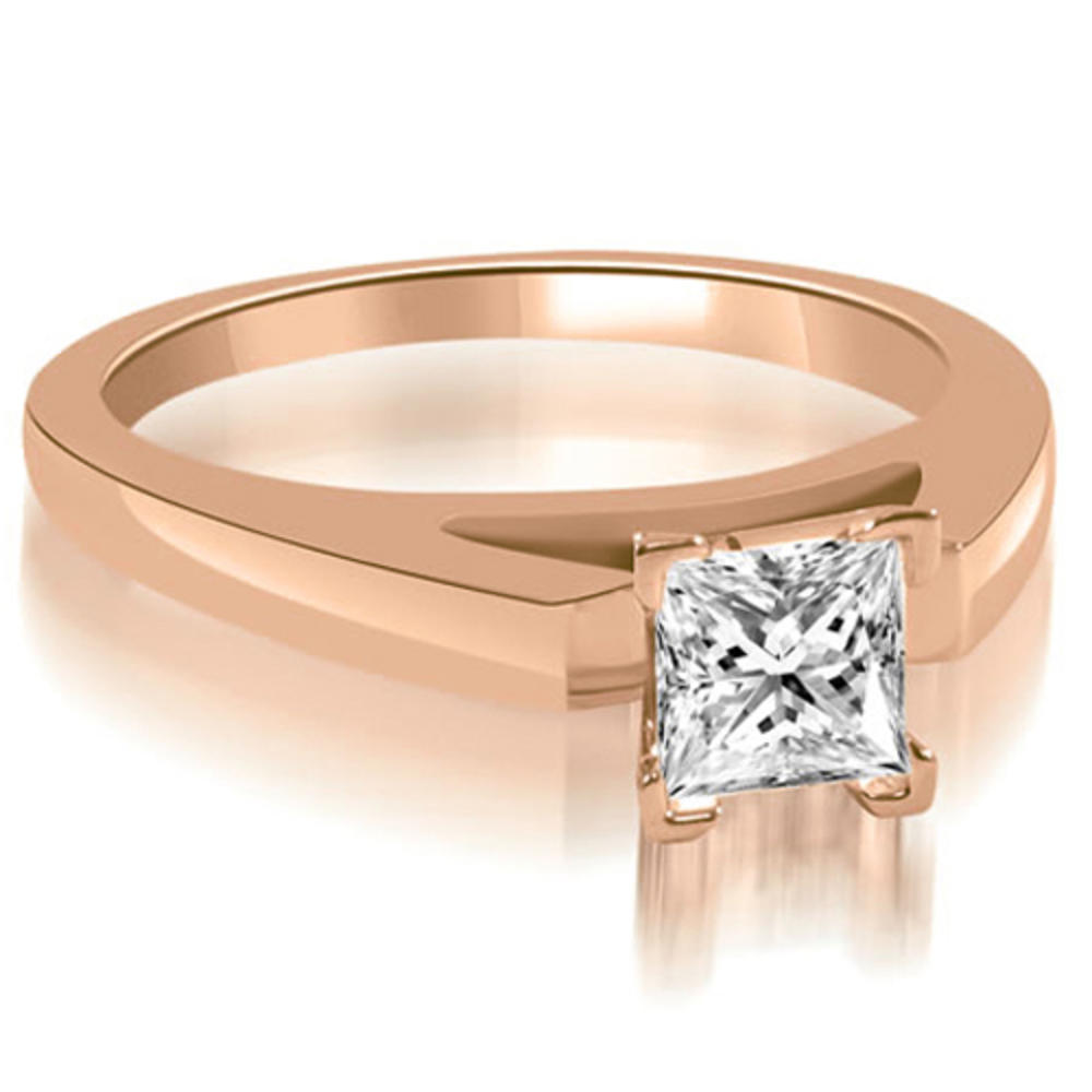 18K Rose Gold 0.35 cttw Cathedral V-Prong Princess Diamond Engagement Ring (I1, H-I)