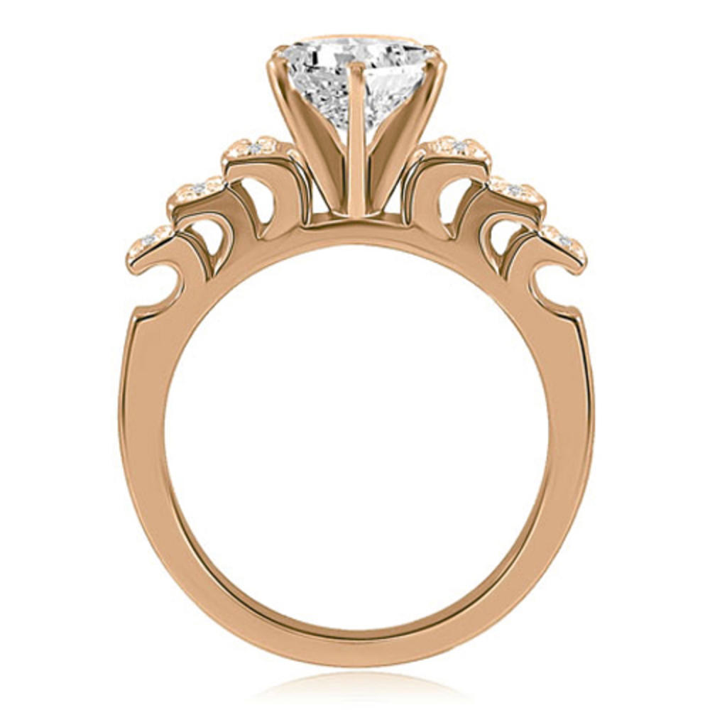 14K Rose Gold 0.45 cttw Vintage Style Round Cut Diamond Engagement Ring (I1, H-I)