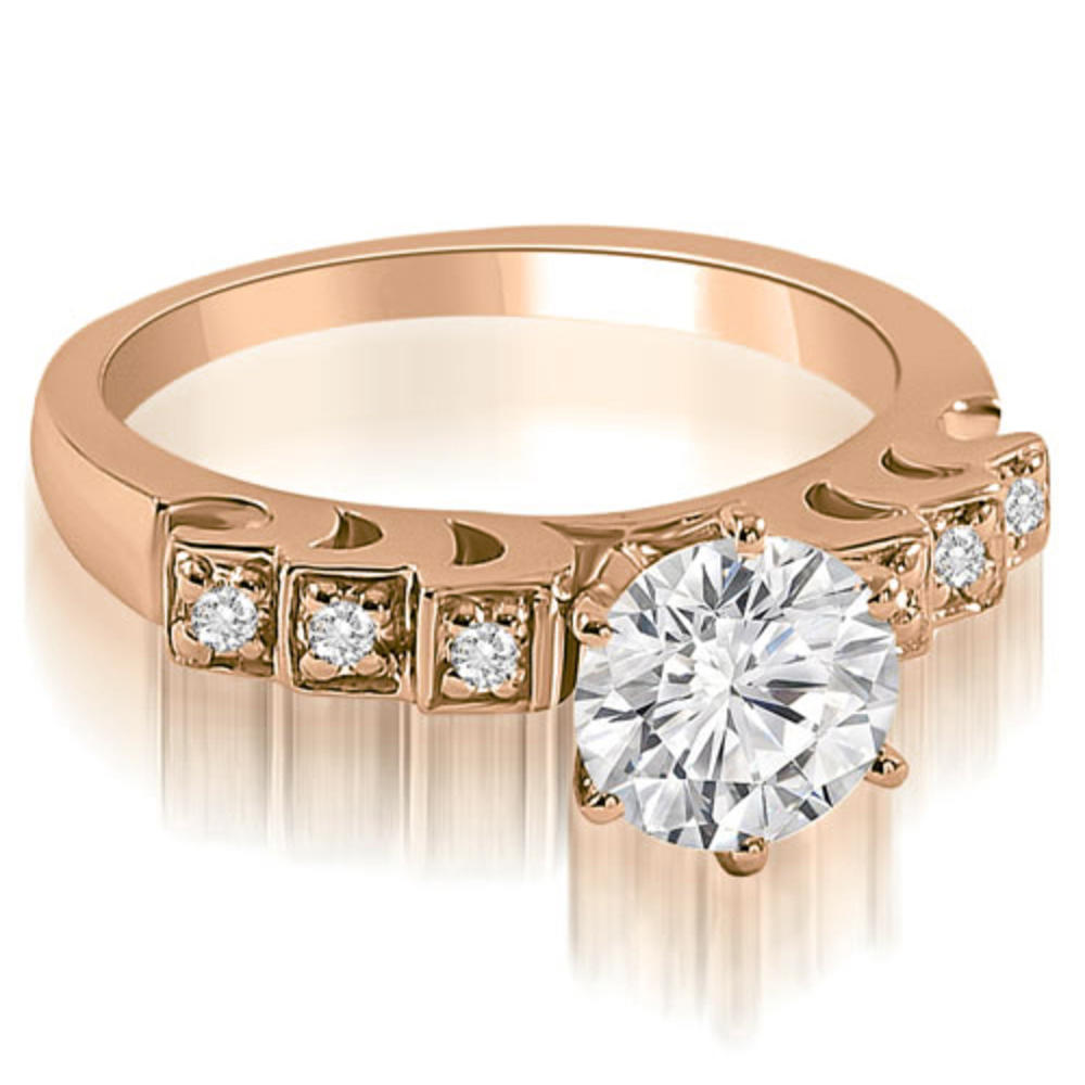 14K Rose Gold 0.45 cttw Vintage Style Round Cut Diamond Engagement Ring (I1, H-I)