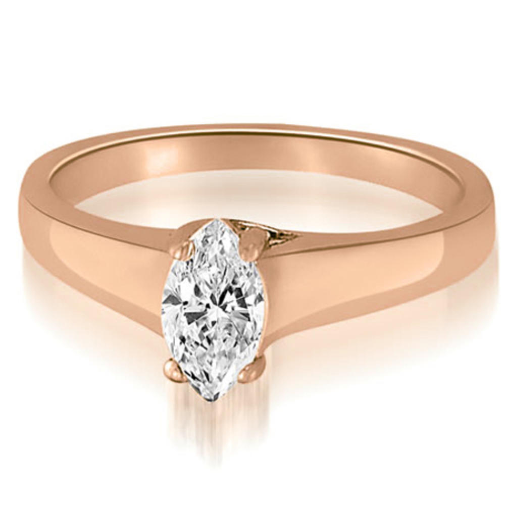 18K Rose Gold 0.35 cttw Trellis Solitaire Marquise Diamond Engagement Ring (I1, H-I)
