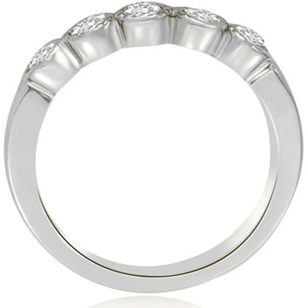 18K White Gold 0.50 cttw Milgrain Five-Stone Round Diamond Wedding Band (I1, H-I)