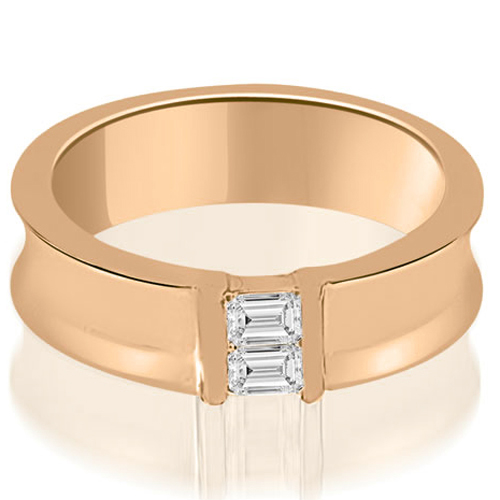 14K Rose Gold 0.40 cttw Baguette Diamond Men's Wedding Ring (I1, H-I)