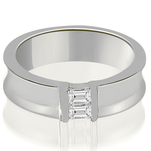 14K White Gold 0.40 cttw Baguette Diamond Men's Wedding Ring (I1, H-I)