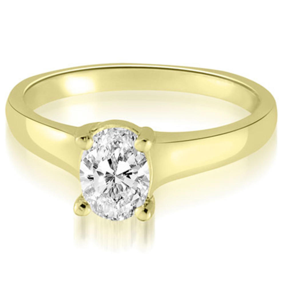 18K Yellow Gold 0.35 cttw Classic Lucida Oval Cut Diamond Engagement Ring (I1, H-I)