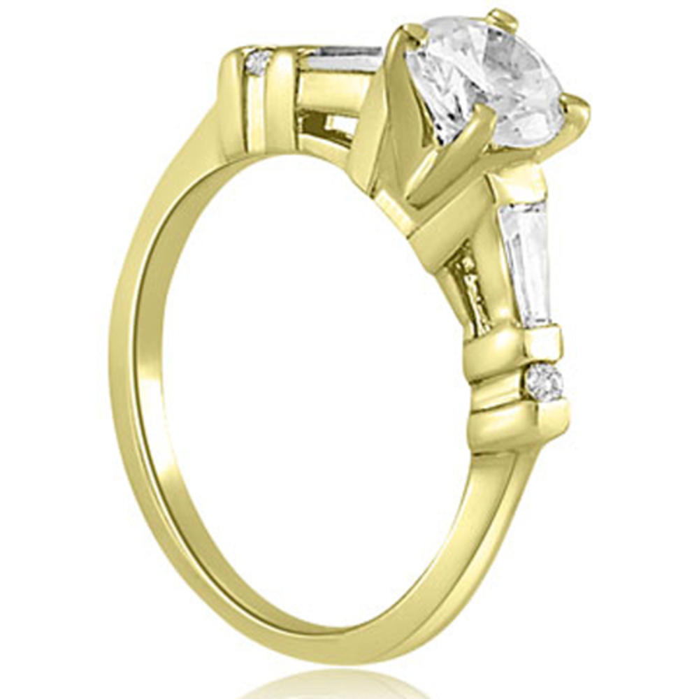 0.60 Cttw. Baguette and Round Cut 14k Yellow Gold Diamond Engagement Ring