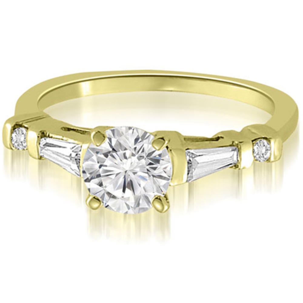 0.60 Cttw. Baguette and Round Cut 14k Yellow Gold Diamond Engagement Ring