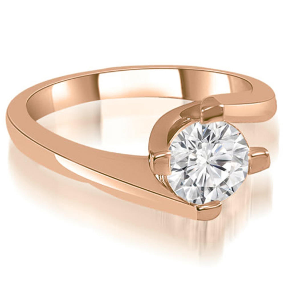 0.35 Carat Round Cut 18K Rose Gold Diamond Engagement Ring