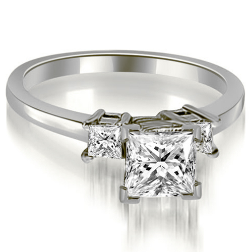 0.70 Cttw Princess Cut 14k White Gold Diamond Engagement Ring