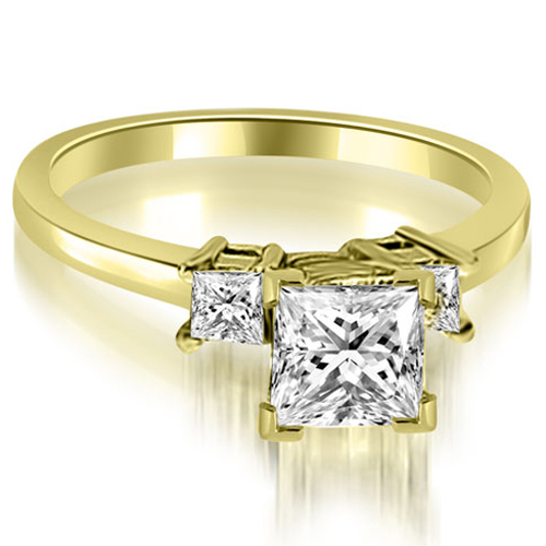 0.70 Cttw Princess Cut 14K Yellow Gold Diamond Engagement Ring