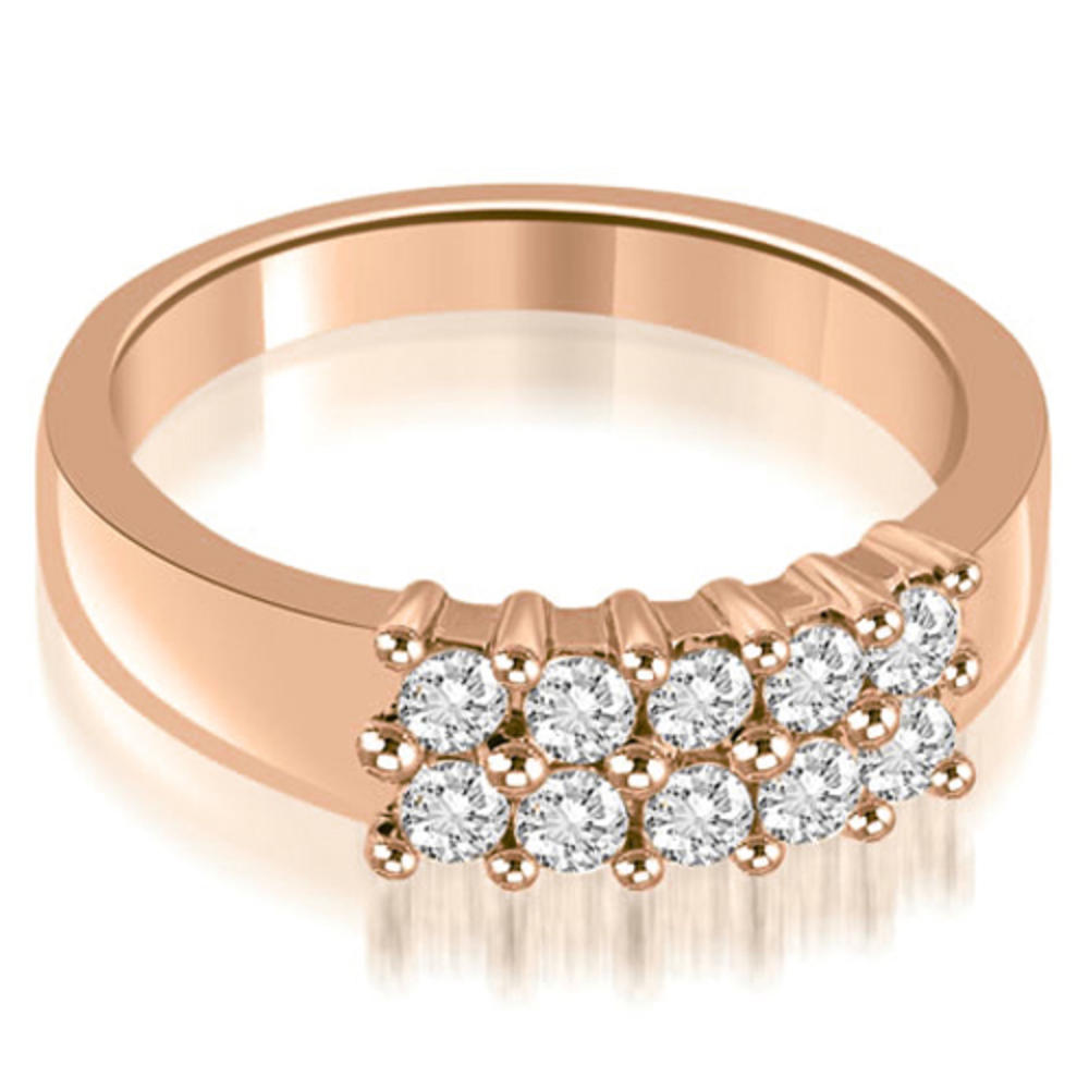 0.50 Cttw. Round Cut 18K Rose Gold Diamond Wedding Ring