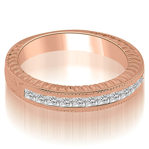 0.40 Cttw Princess Cut 18K Rose Gold Diamond Wedding Ring