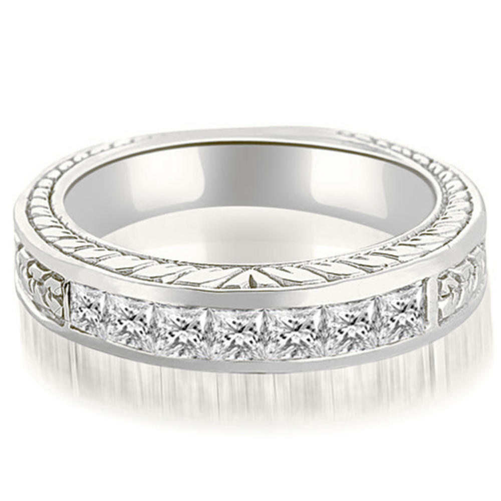 0.70 cttw Princess Cut 18K White Gold Diamond Wedding Ring