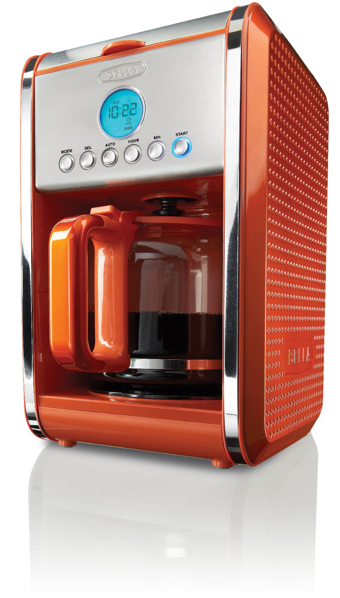 Dots Collection 12 Cup Programmable Coffee Maker, Metallic Orange