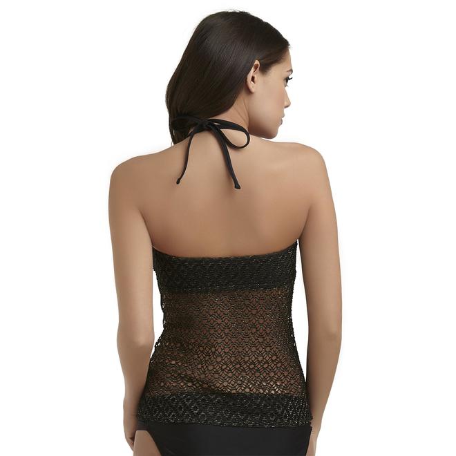 Sofia by Sofia Vergara Women's Crochet Tankini Top Lurex