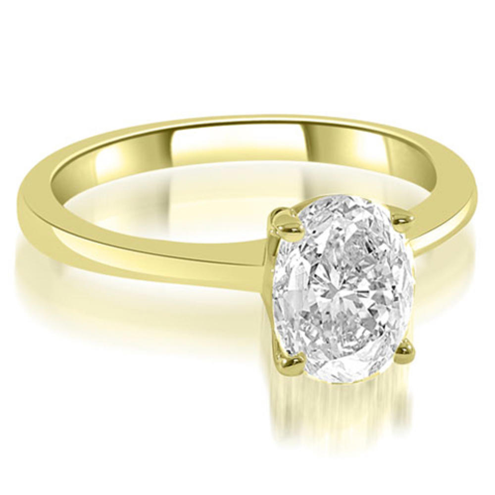 0.45 Cttw Oval Cut 14K Yellow Gold Solitaire Diamond Engagement Ring