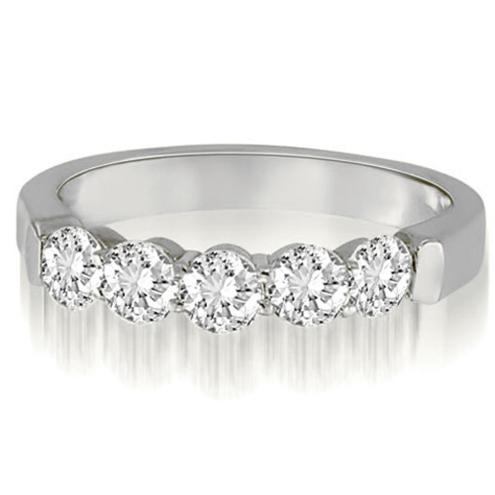 0.75 Cttw 14k White Gold Round Cut Diamond Wedding Ring