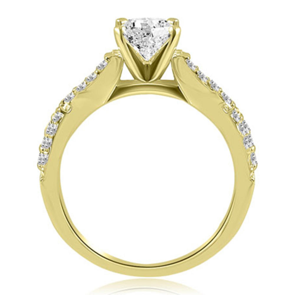 14K Yellow Gold 0.75 cttw. Twisted Split Shank Round Cut Diamond Engagement Ring (I1, H-I)