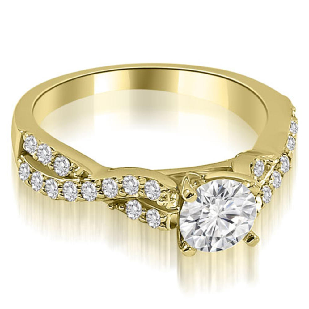 14K Yellow Gold 0.75 cttw. Twisted Split Shank Round Cut Diamond Engagement Ring (I1, H-I)
