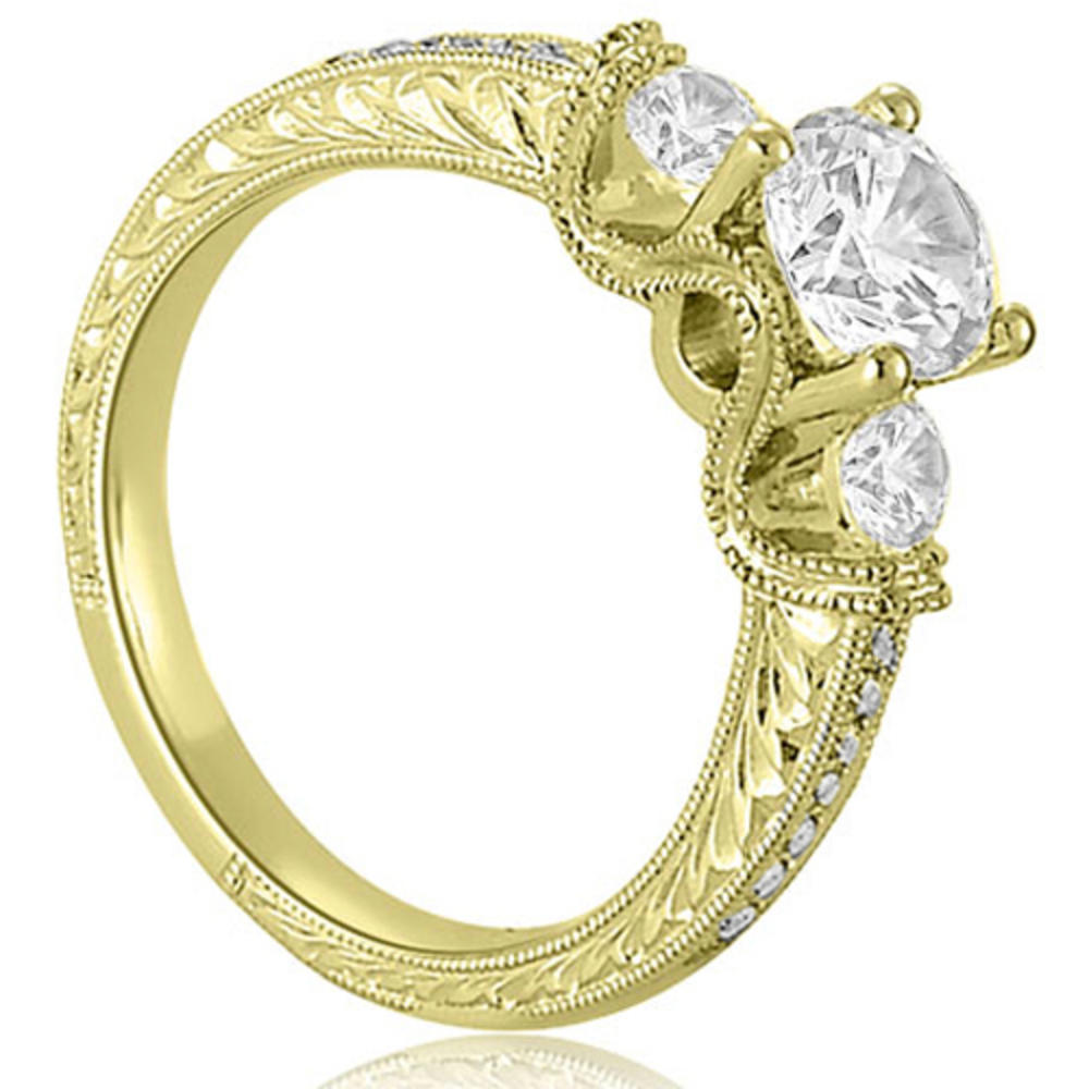 14K Yellow Gold 0.61 cttw. Antique Three-Stone Round Diamond Engagement Ring (I1, H-I)