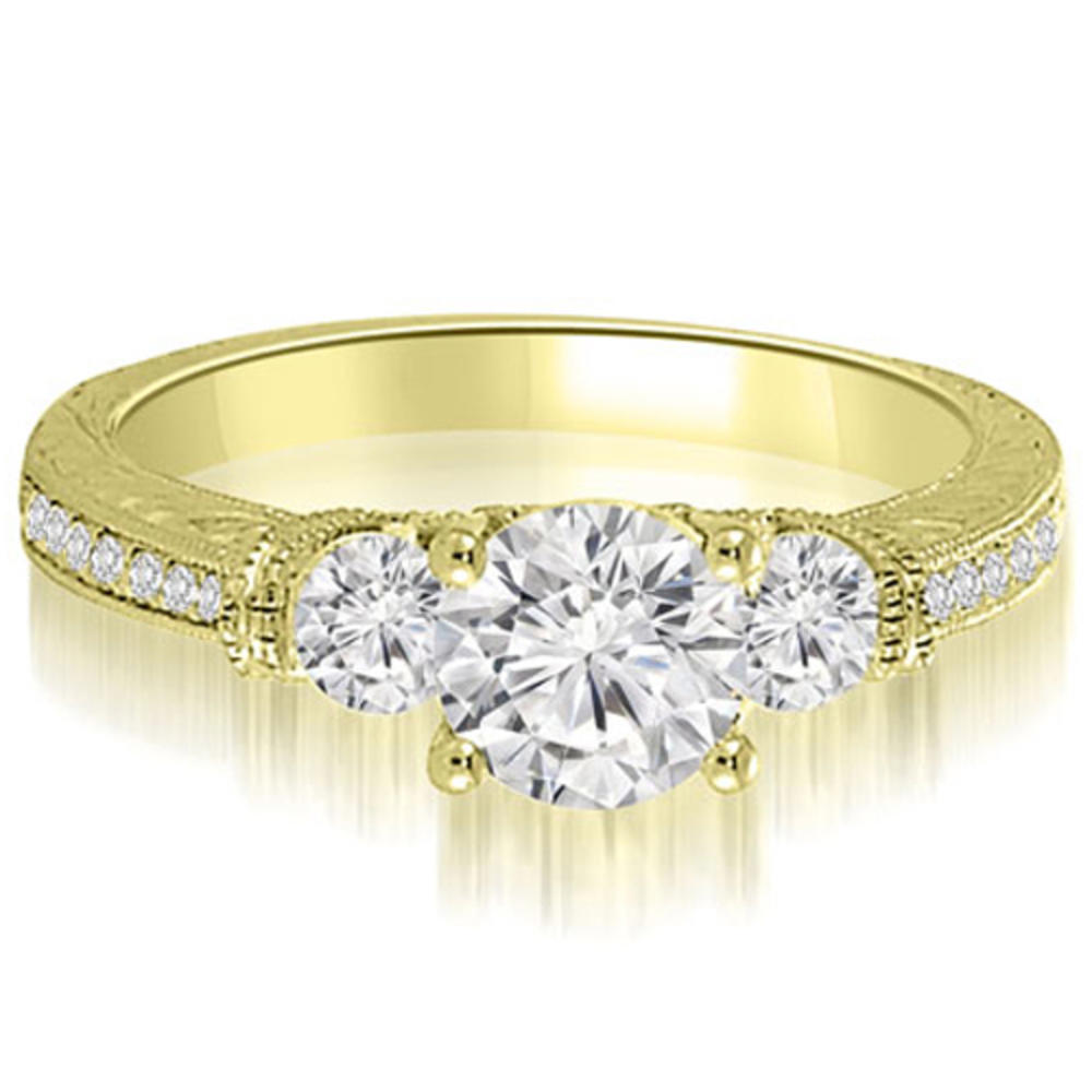 14K Yellow Gold 0.61 cttw. Antique Three-Stone Round Diamond Engagement Ring (I1, H-I)
