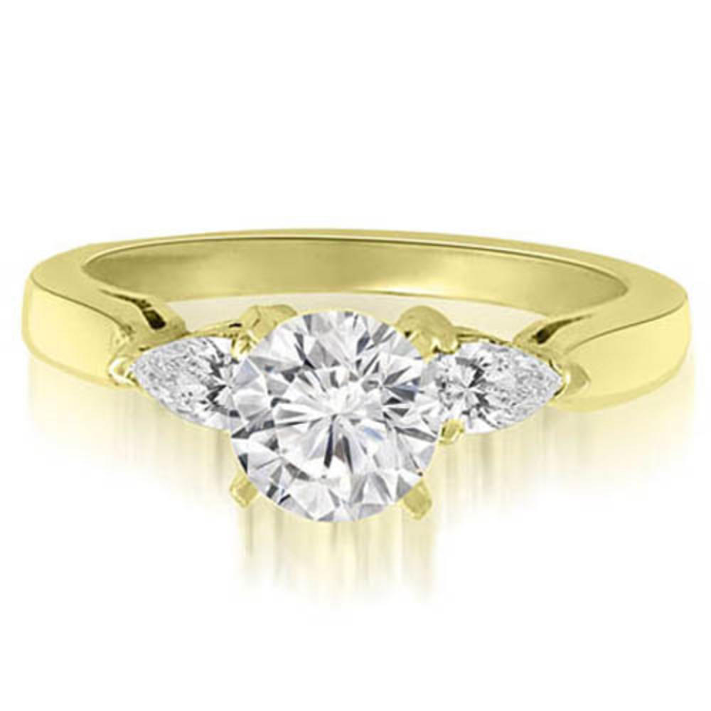 14K Yellow Gold 0.60 cttw. Round And Pear Three-Stone Diamond Engagement Ring (I1, H-I)