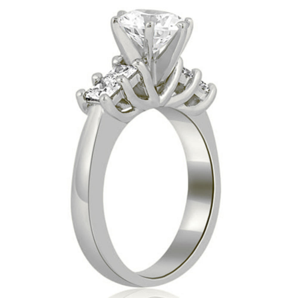 0.75 Cttw Princess and Round Cut 14k White Gold Diamond Engagement Ring