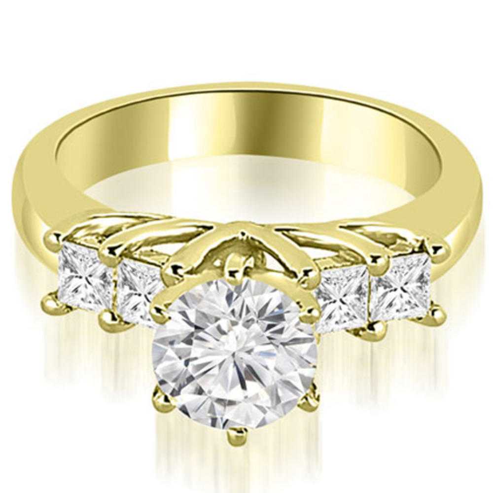 0.75 Cttw Princess- and Round-Cut 14K Yellow Gold Diamond Engagement Ring