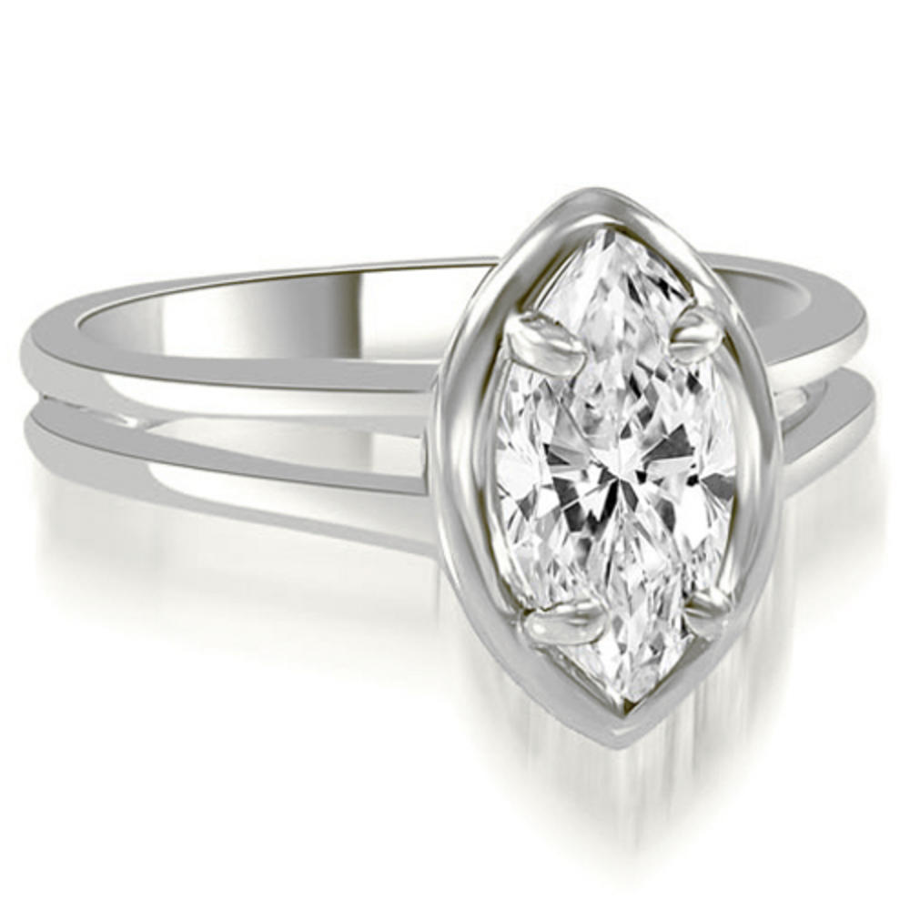 0.45 cttw Marquise-Cut 14k White Gold Diamond Engagement Ring
