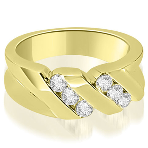 0.60 Cttw. Round Cut 14K Yellow Gold Diamond Wedding Ring