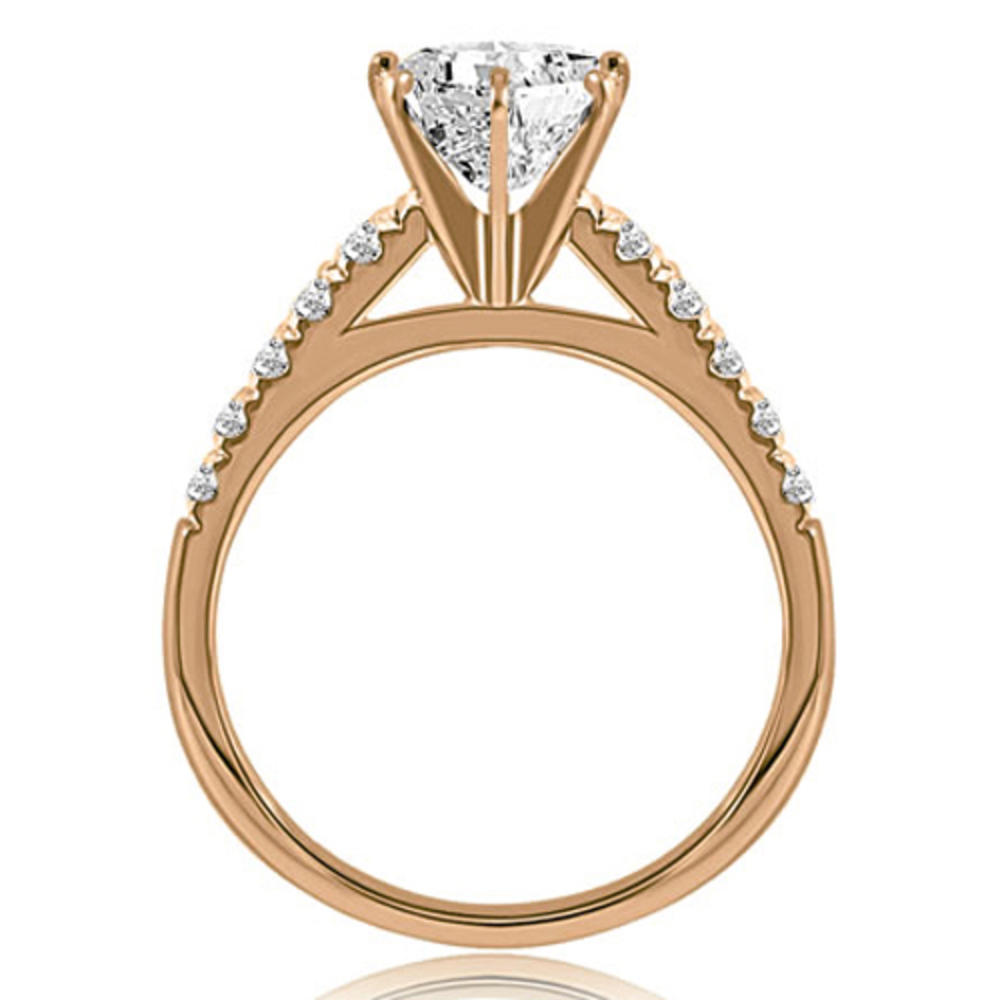 0.65 Cttw Round Cut 14k Rose Gold Diamond Engagement Ring
