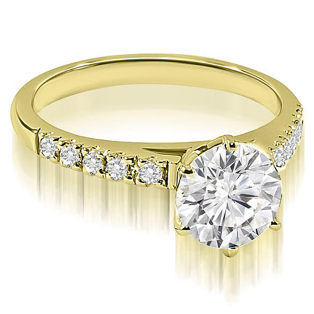 0.65 Cttw. Round Cut 14K Yellow Gold Diamond Engagement Ring